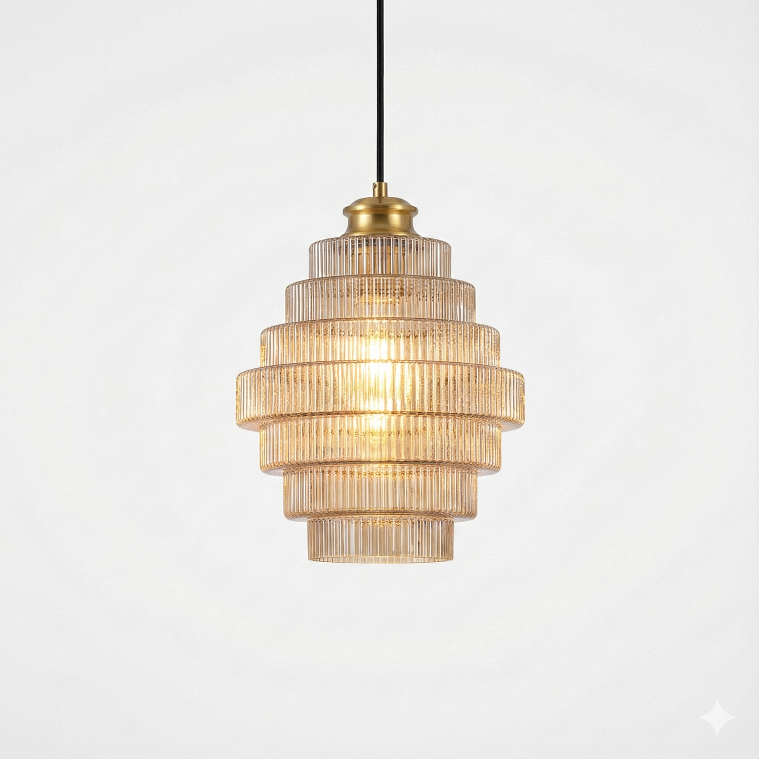 Kaela Vintage Striped Glass Pendant Light