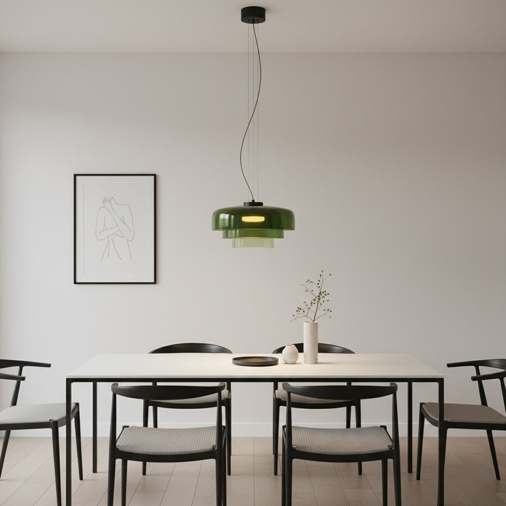 Lampe à Pendentif en Verre Céleste