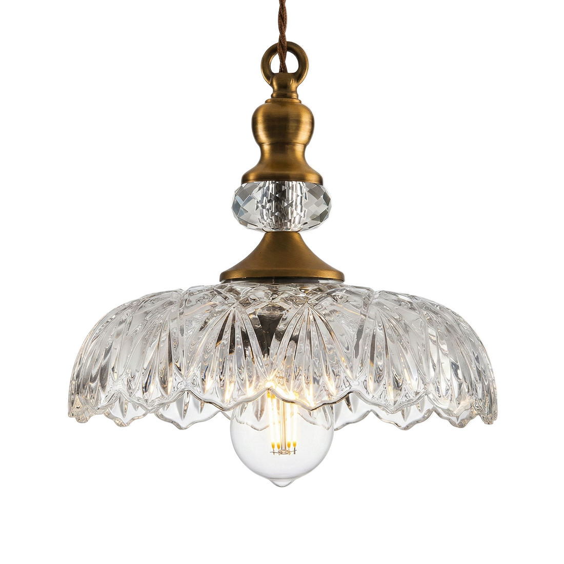 Clarionne Engraved Globe Glass Ceiling Light