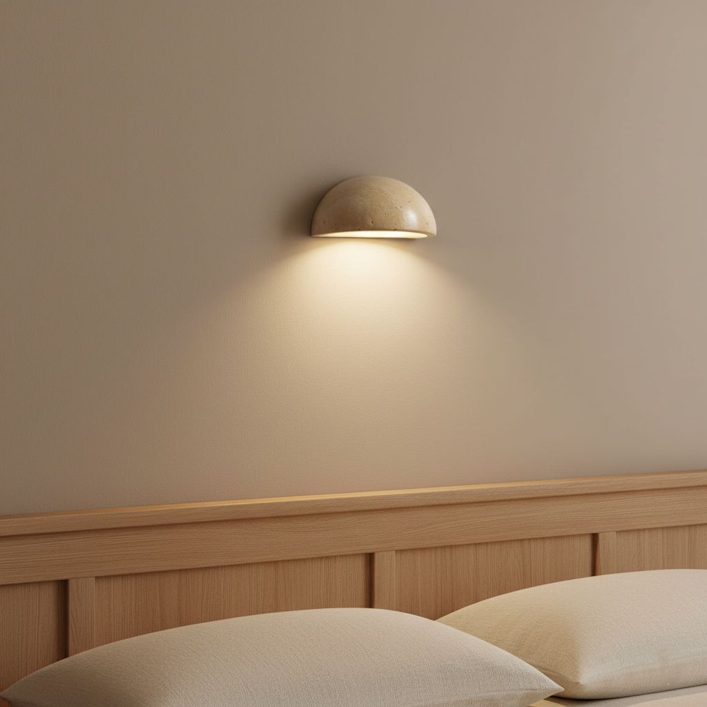 Travertine Nordic Semicircular Wall Light