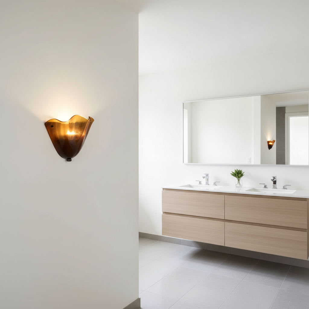 Skirt Series Retro Colored Glass Skirt Shell Wall Light