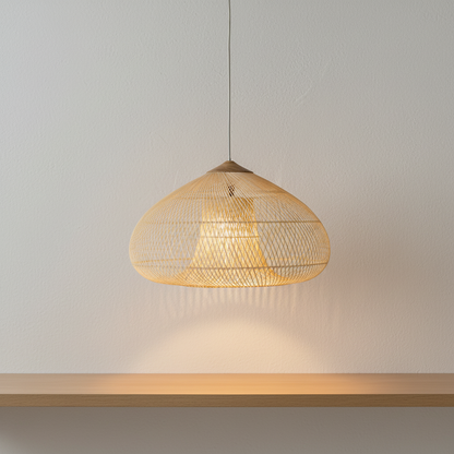 Elegant Handmade Rattan Japandi Pendant Light