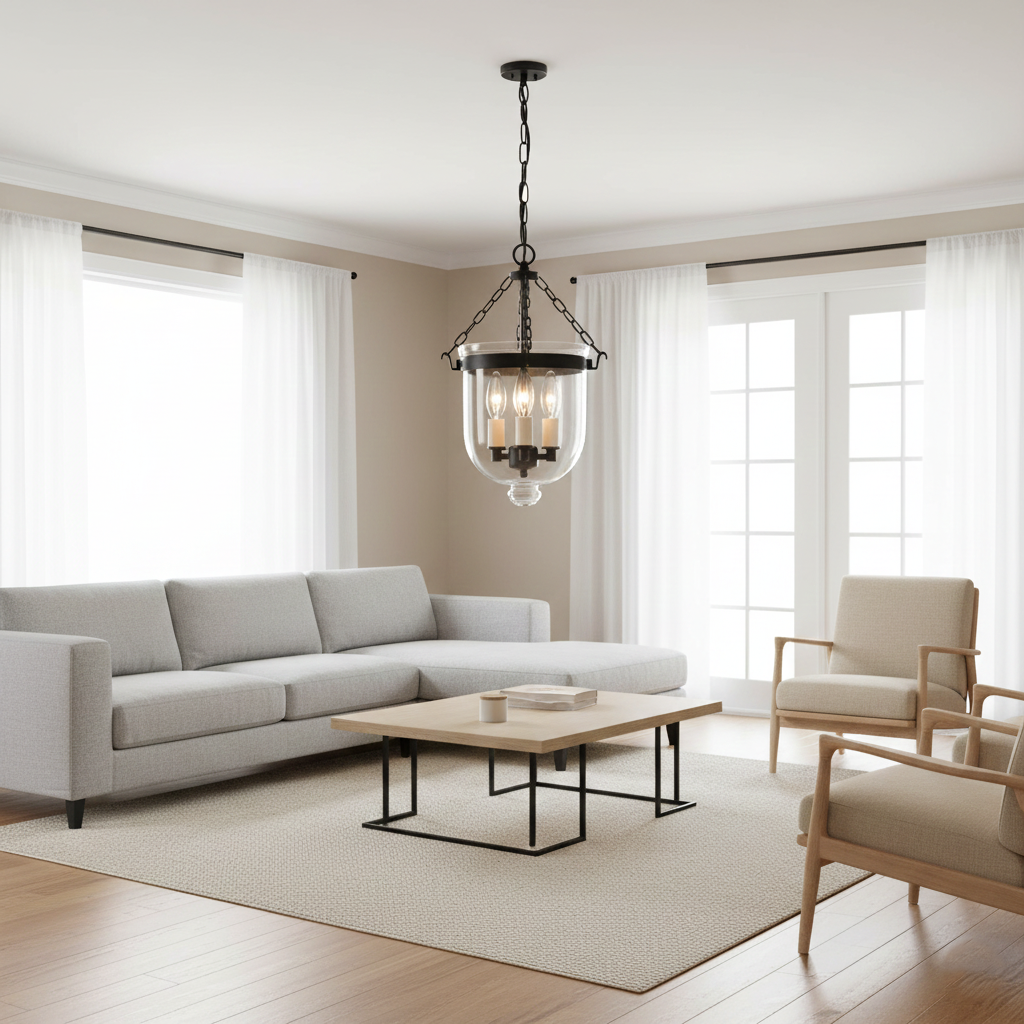 Lowie Retro Brass Glass Pendant Light