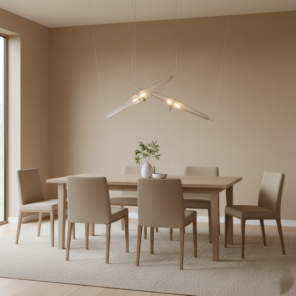 Arco Modern Linear Glass Cone Pendant Light