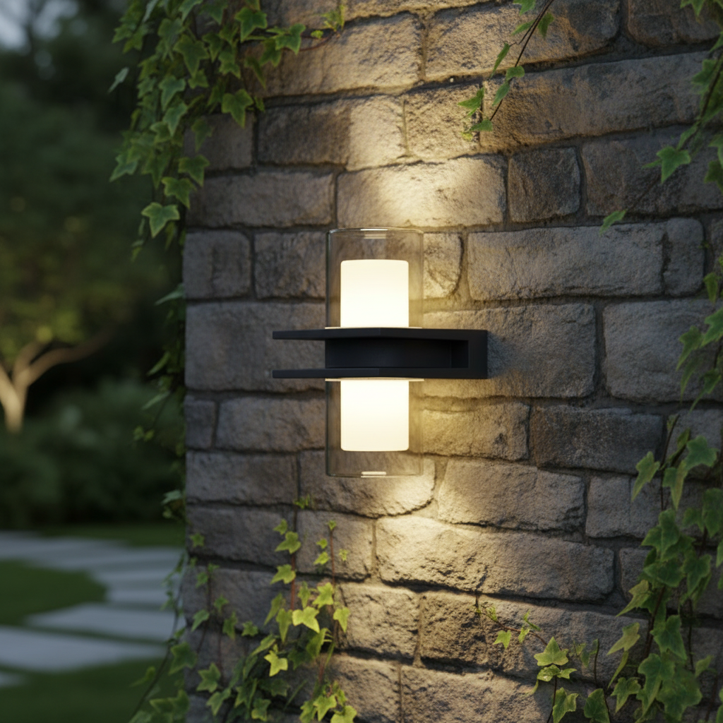 Moderne Cilindrische Dubbele Kop IP65 Waterdichte Buitenspot