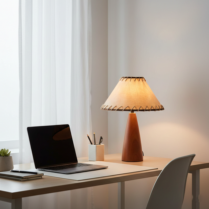 Rowan Retro Solid Wood Table Lamp