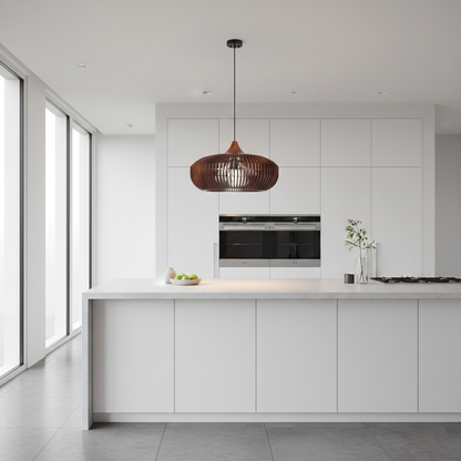 The Halo of Zen Japandi Wood Pendant Light