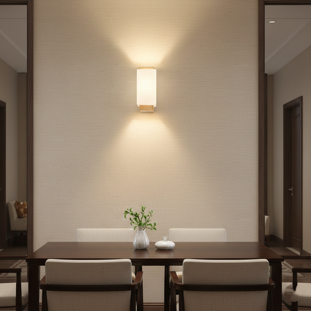 Einar Nordic Wood Glass Wall Lamp