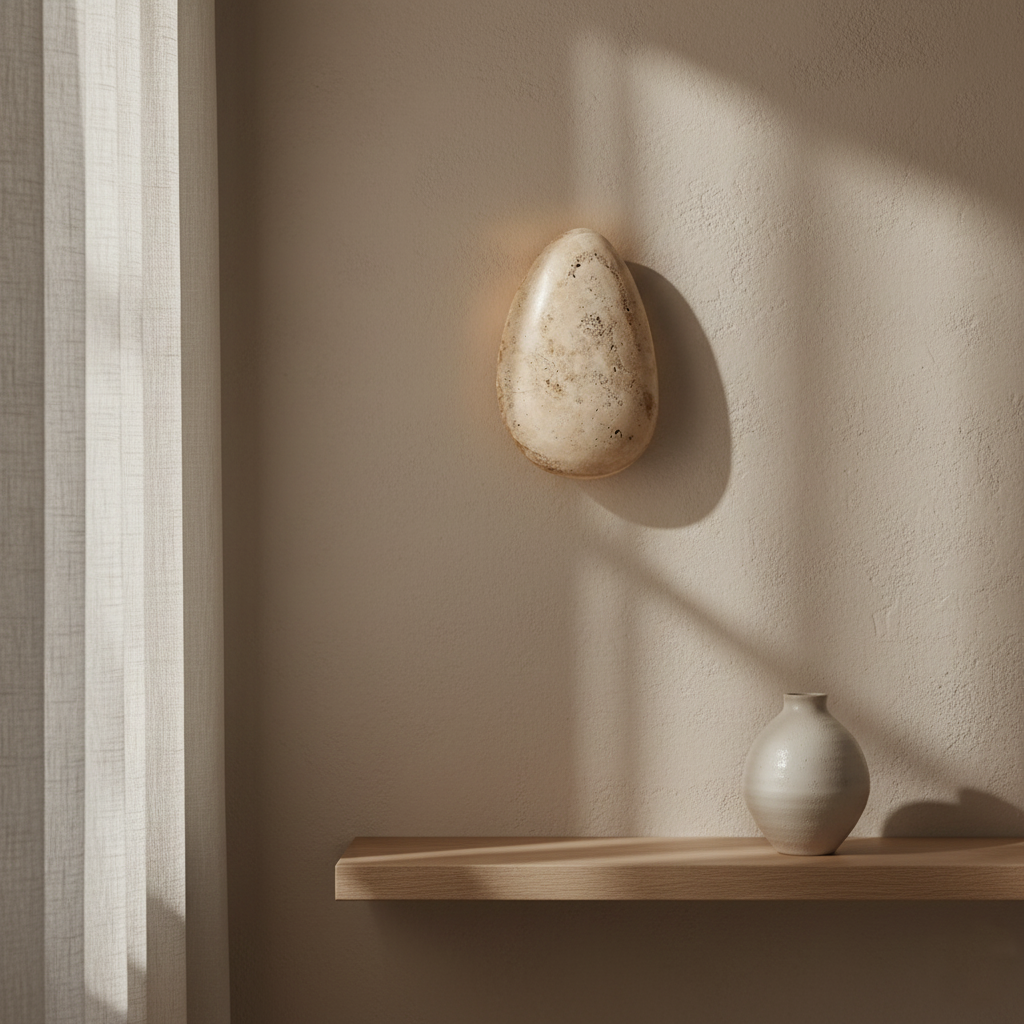 Nordic Beatrice Floating Travertine Stone Wall Light