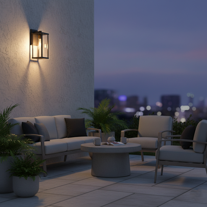 Lampada da parete esterna Retro Radenko in vetro