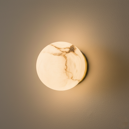 Alabaster Elegance Japandi Mini Orb Wall Lamp