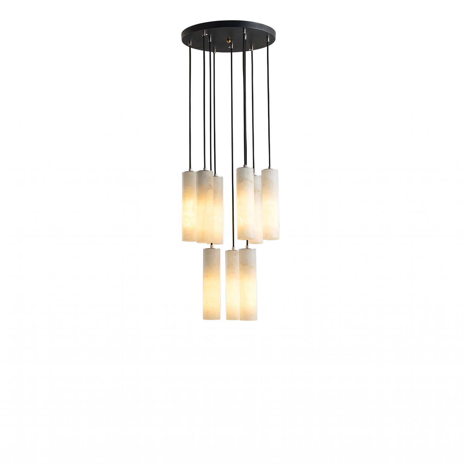 Serene Cylinder Modern Alabaster Marble Pendant Light