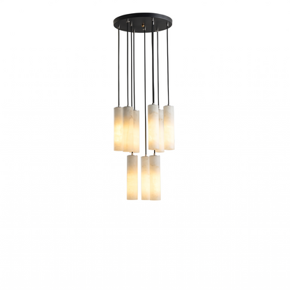 Serene Cylinder Modern Alabaster Marble Pendant Light