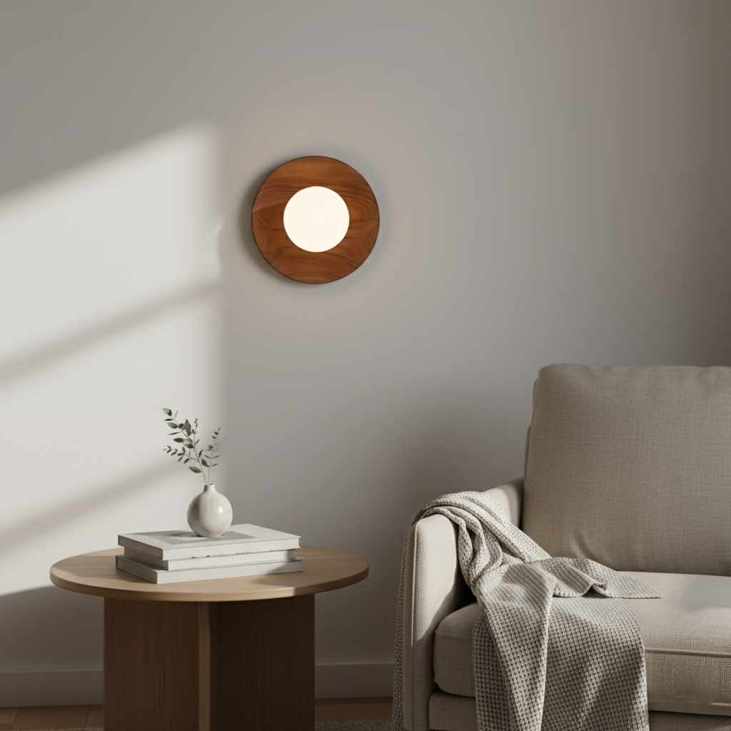 Nordic Minimalist Natural Wood LED Wall Light