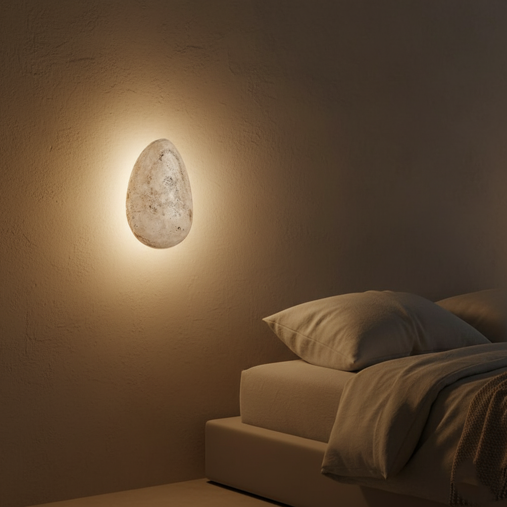 Nordic Beatrice Floating Travertine Stone Wall Light