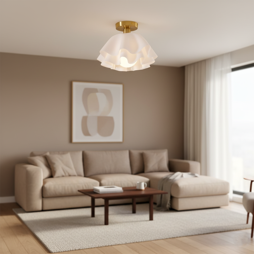 Lustra Pleated Retro Brass Acrylic Ceiling Light