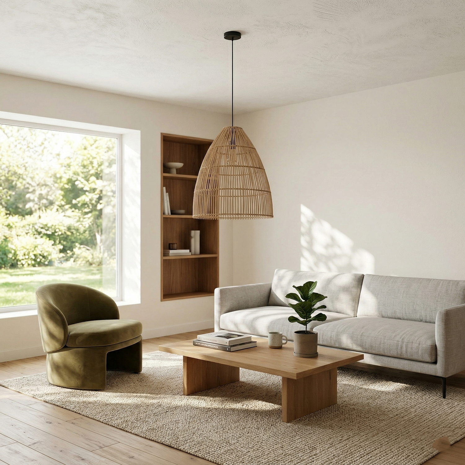 Runa Boho Rattan Pendelleuchte