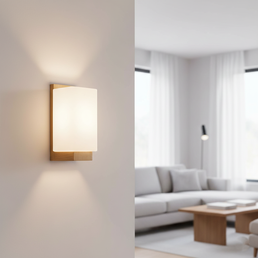 Einar Nordic Wood Glass Wall Lamp