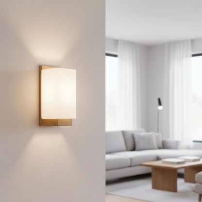 Einar Nordic Wood Glass Wall Lamp