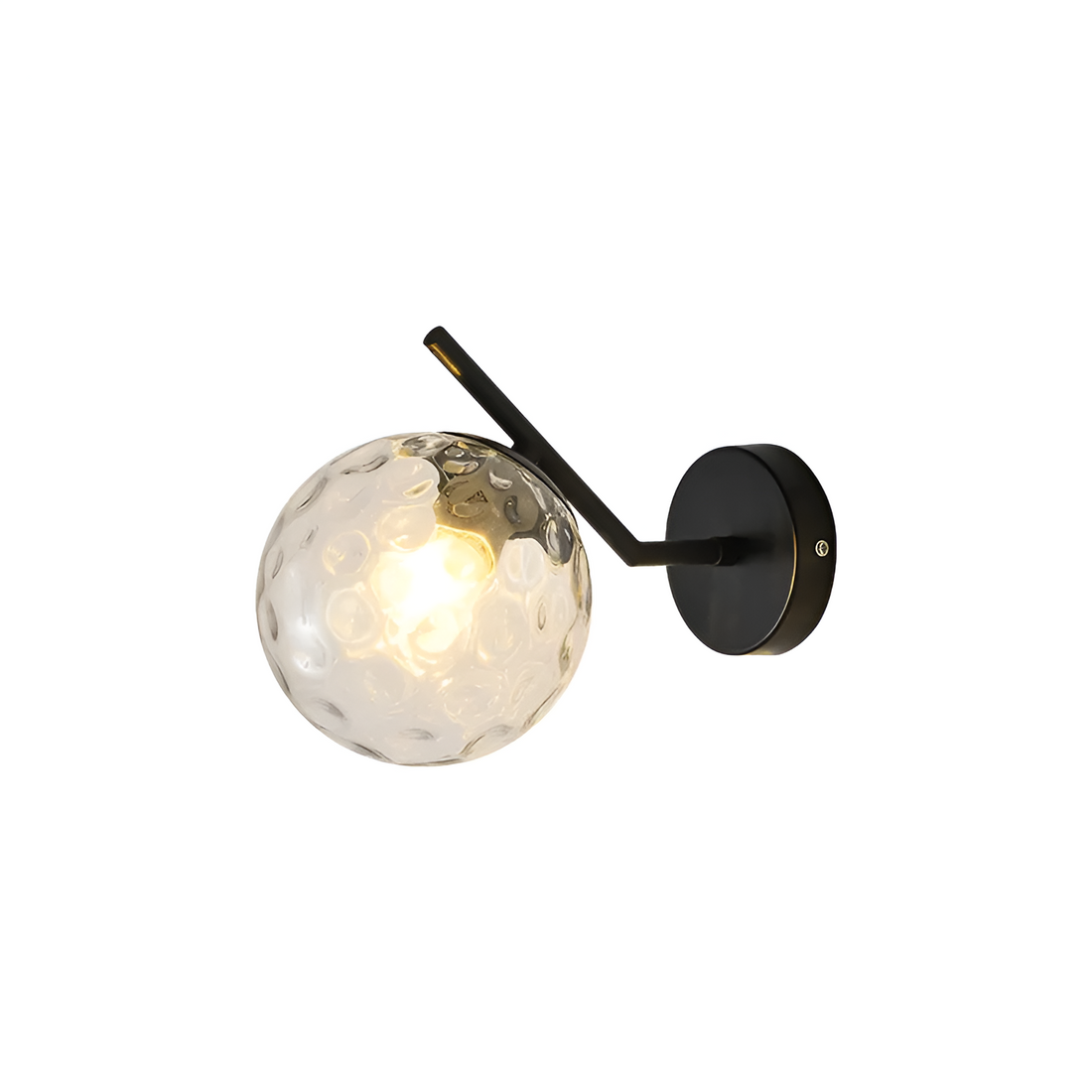Gold Brass Finished White Glass Ball Shade Wall Light