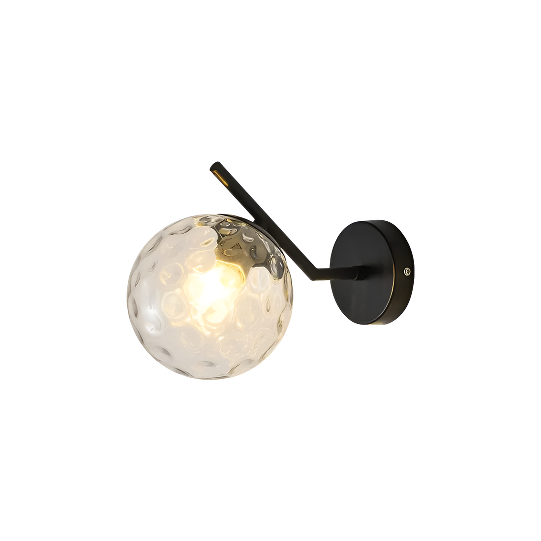 Gold Brass Finished White Glass Ball Shade Wall Lamp