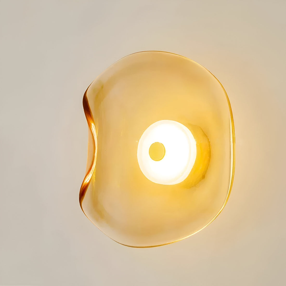 Nordic Curved Glass Japandi Style Glass LED Wall Light