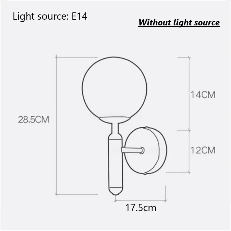 Lámpara de pared de radiancia mística de globo minimalista