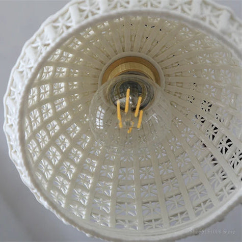 Lampadario LED in ceramica e ottone nordico