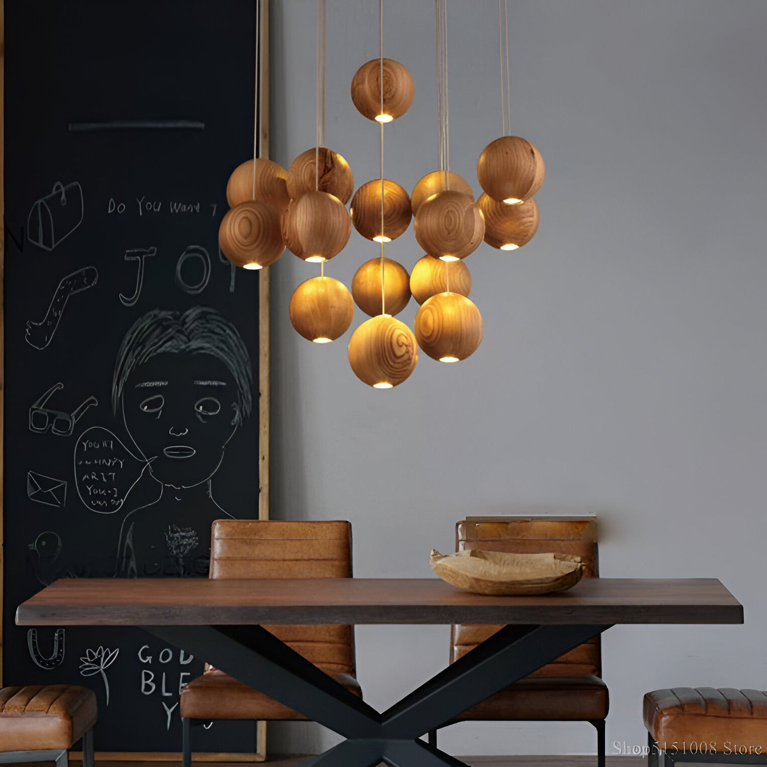 Nordic Natural Wood Milliere LED Pendant Light