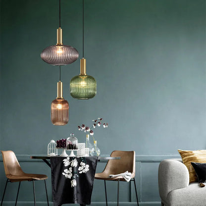 Nordic Dining Colorful Glass Pendant Lights