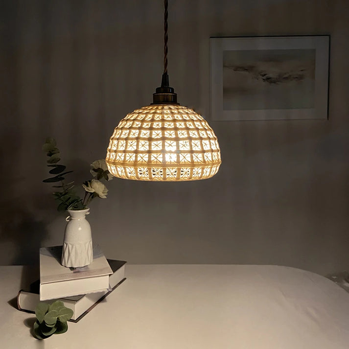 Lampadario LED in ceramica e ottone nordico