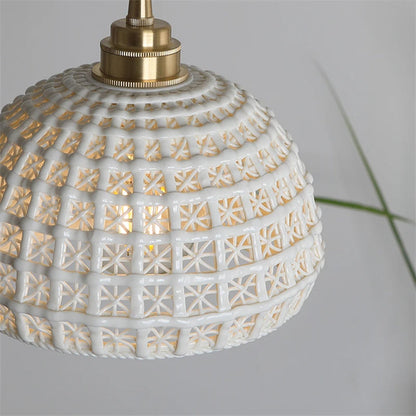 Lampadario LED in ceramica e ottone nordico