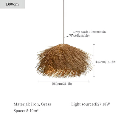 Handwoven Nordic Fulidhoo Wicker Pendant Light