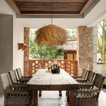 Handwoven Nordic Fulidhoo Wicker Pendant Light