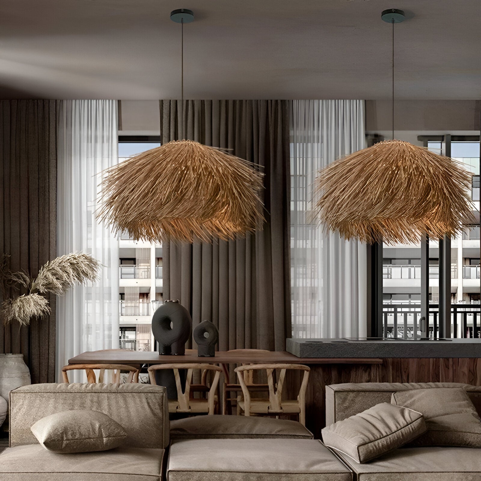 Handwoven Nordic Fulidhoo Wicker Pendant Light