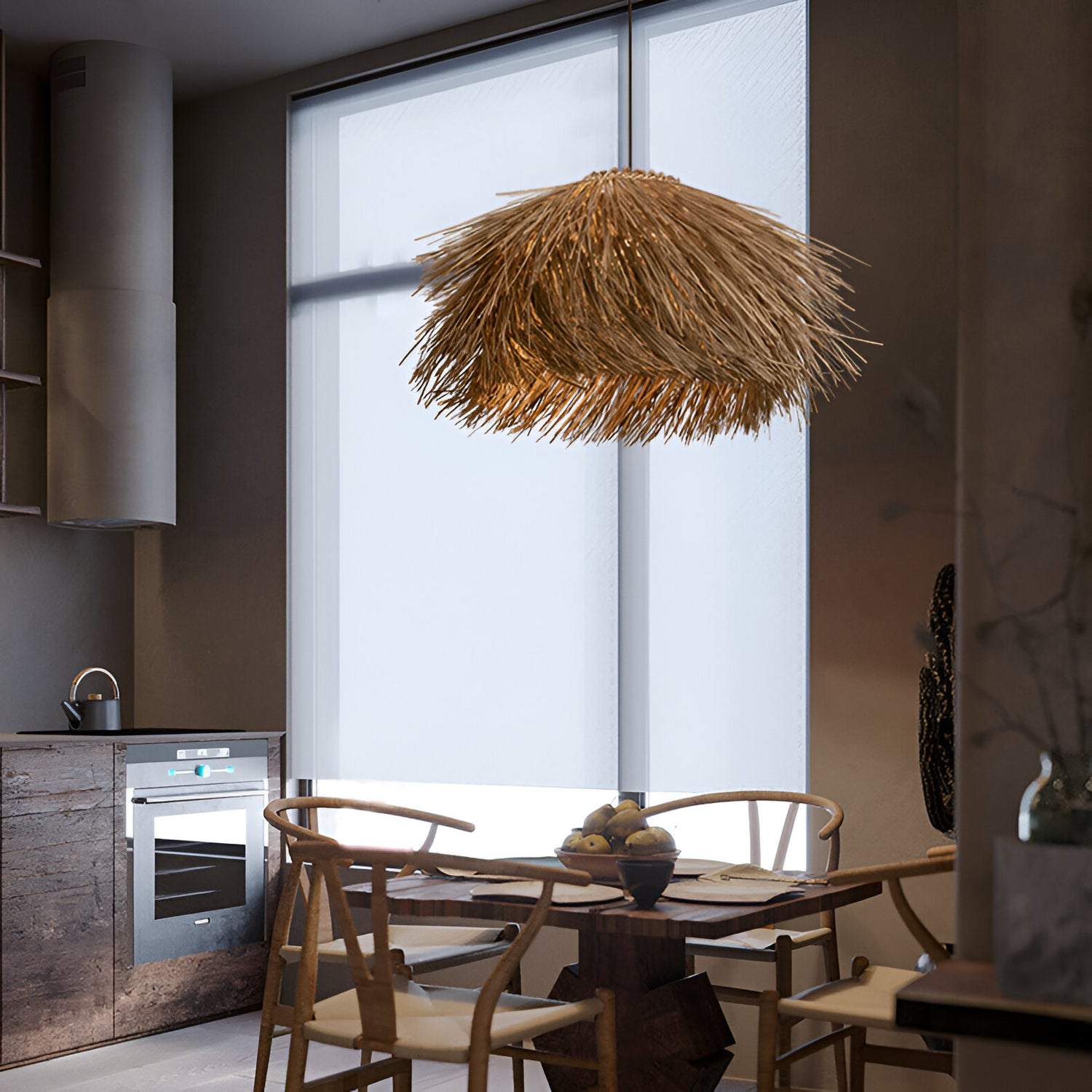 Handwoven Nordic Fulidhoo Wicker Pendant Light