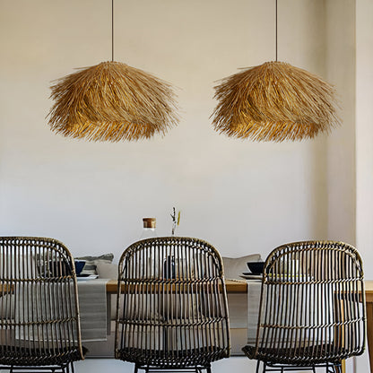 Handwoven Nordic Fulidhoo Wicker Pendant Light