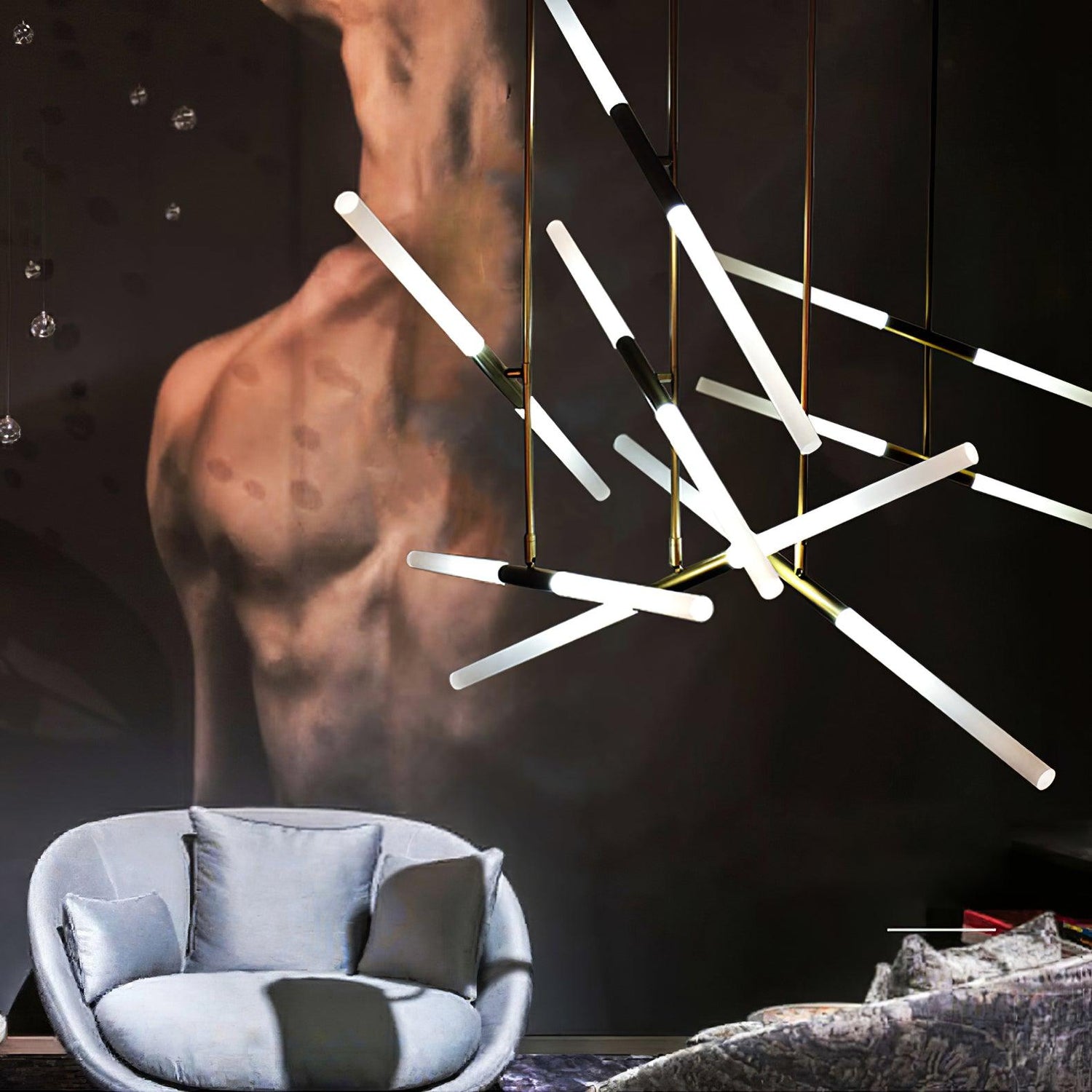 Hash Asymmetric Modern Metal Minimalist Chandelier