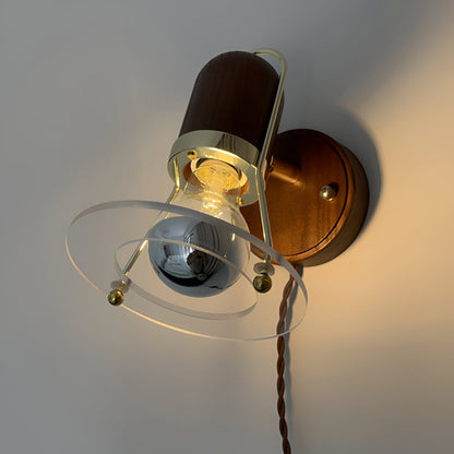 Japanese Retro Style Walnut Haughanv Wall Lamp