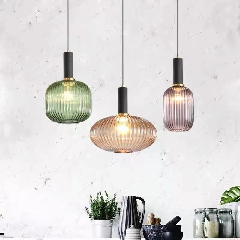 Nordic Dining Colorful Glass Pendant Lights