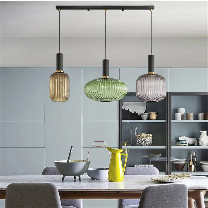 Nordic Dining Colorful Glass Pendant Lights