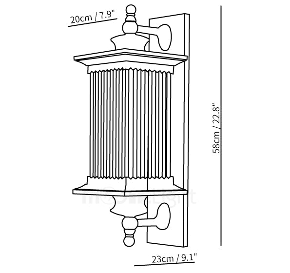 Lampe murale extérieure étanche IP65 rétro vintage