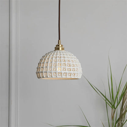 Lampadario LED in ceramica e ottone nordico