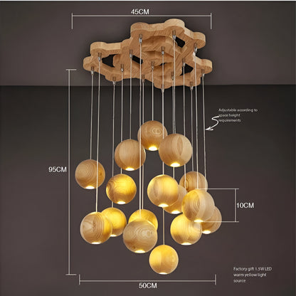 Nordic Natural Wood Milliere LED Pendant Light