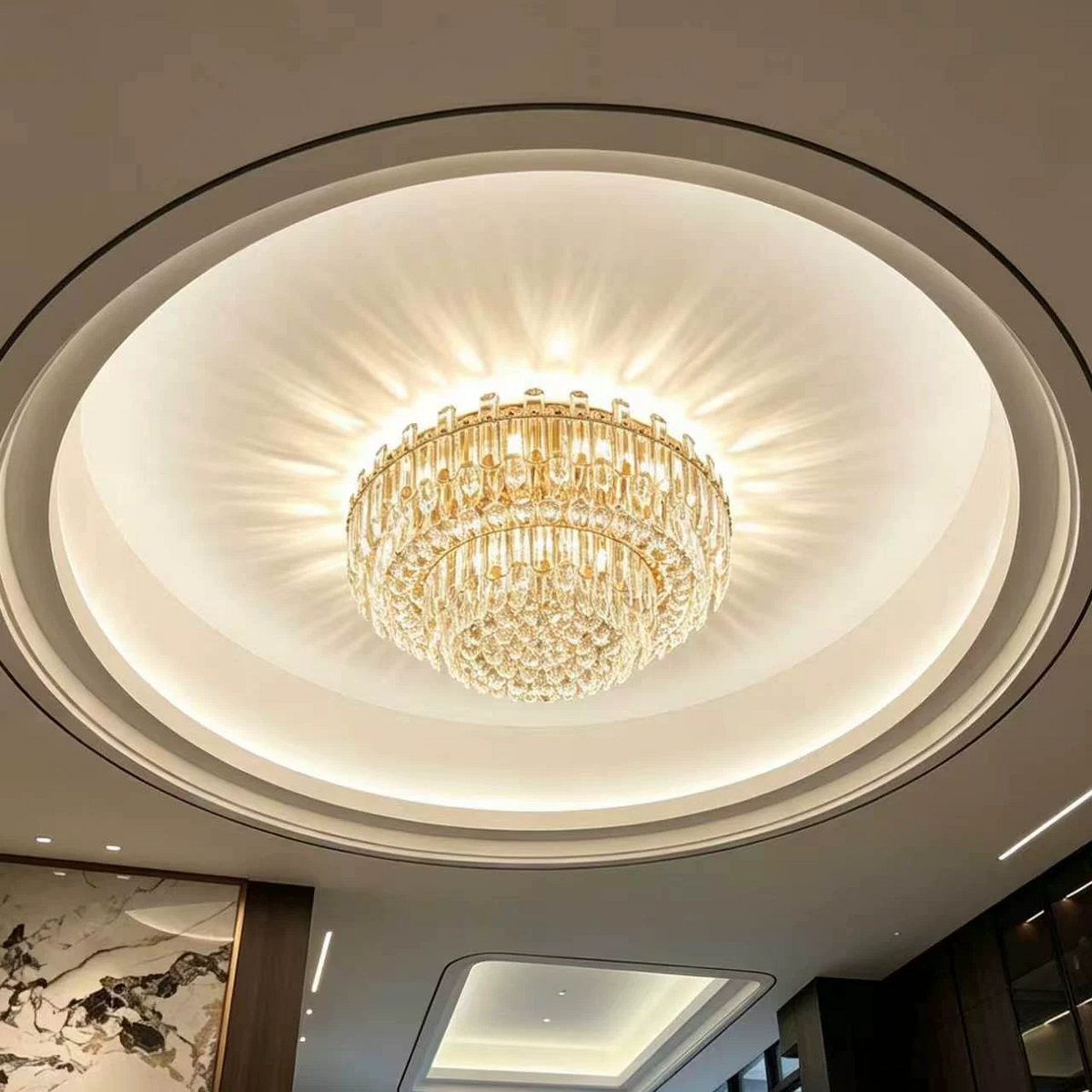 Gold Luxury Crystal Ceiling Chandelier