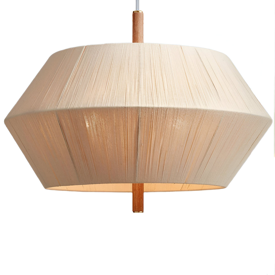 Japandi Totora Rope Wrapped Oak Pendant Light