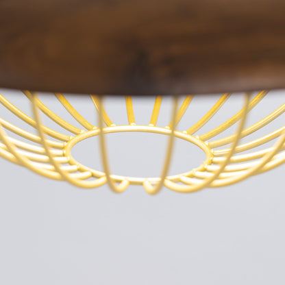 Lampe à suspension Kasa en métal et bois nordique