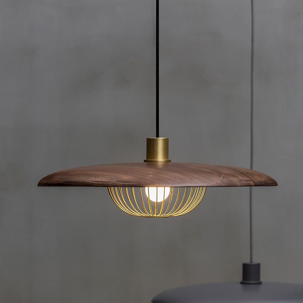 Lampe à suspension Kasa en métal et bois nordique