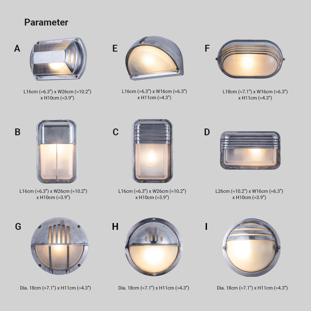 Lampada da Parete Orr Geometrica Moderna in Metallo e Vetro IP65 Impermeabile per Esterni