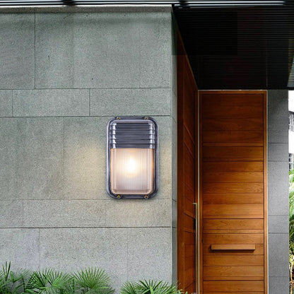 Orr Wandleuchte Geometrisch Modern Metall Glas IP65 Wasserdichte Außenleuchte